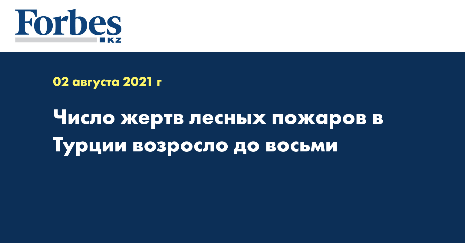 Число жертв лесных пожаров в Турции возросло до восьми