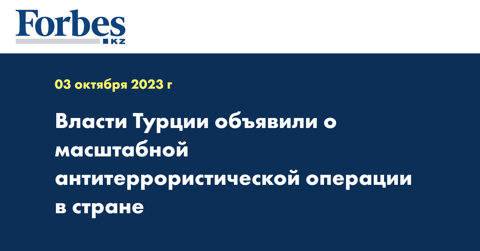 Власти Турции объявили о масштабной антитеррористической операции в стране