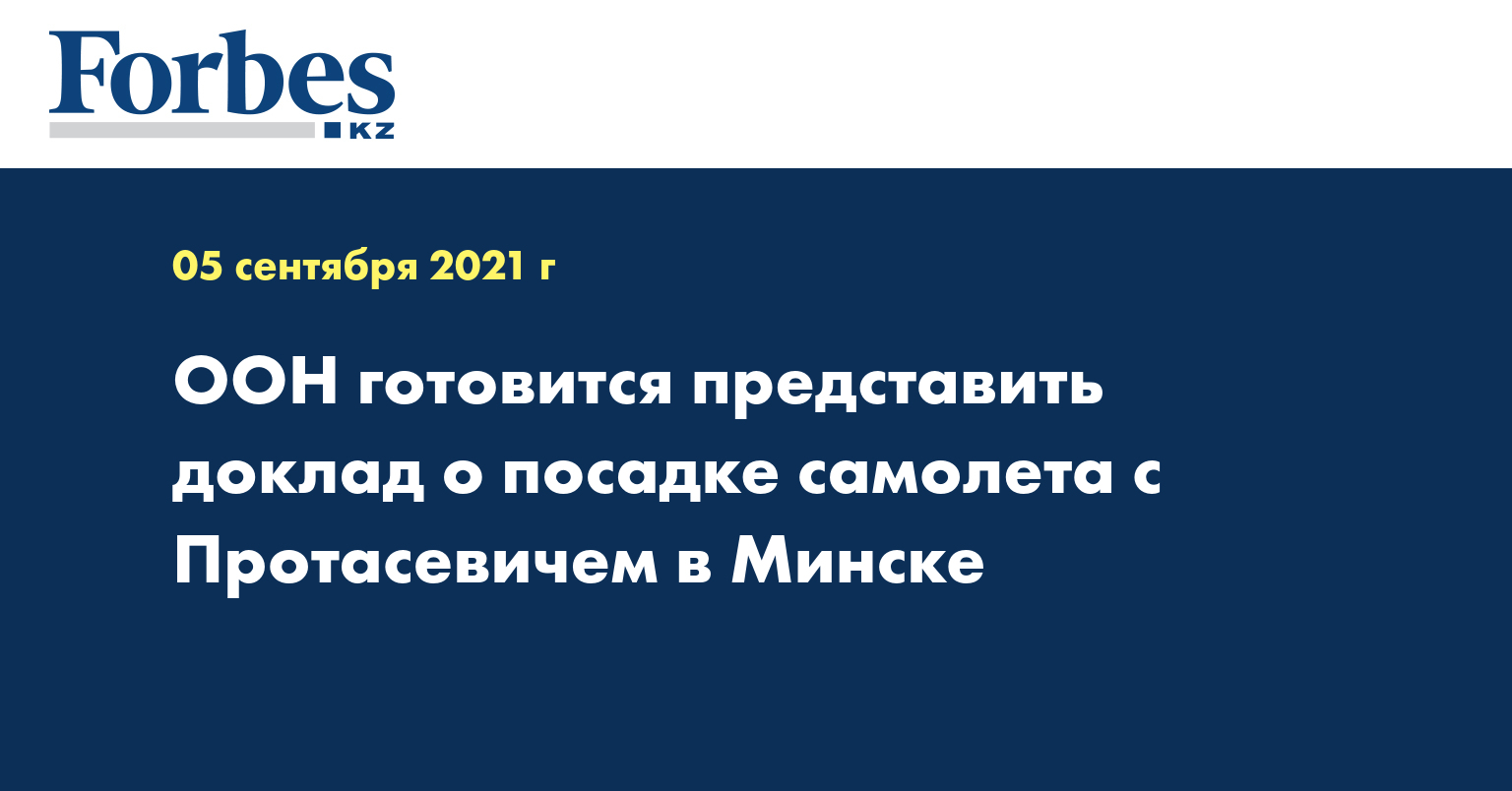 ООН готовится представить доклад о посадке самолета с Протасевичем в Минске