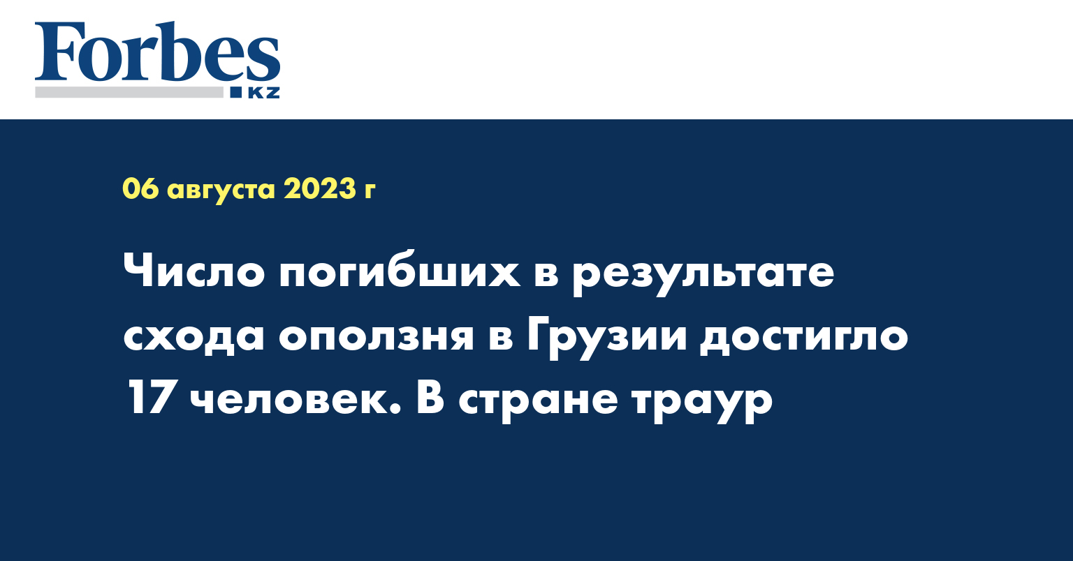 Число погибших в результате схода оползня в Грузии достигло 17 человек. В стране траур