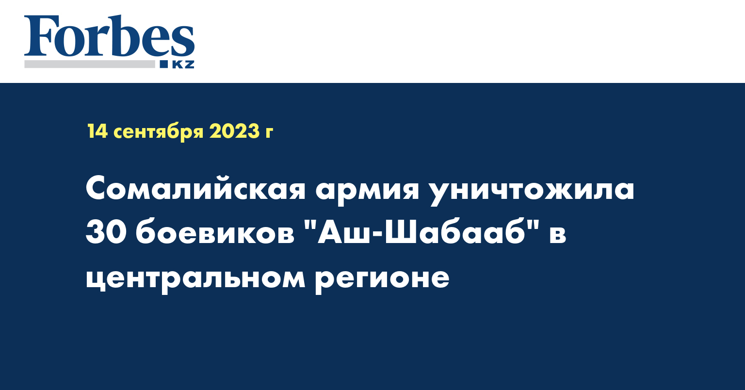 Сомалийская армия уничтожила 30 боевиков "Аш-Шабааб" в центральном регионе